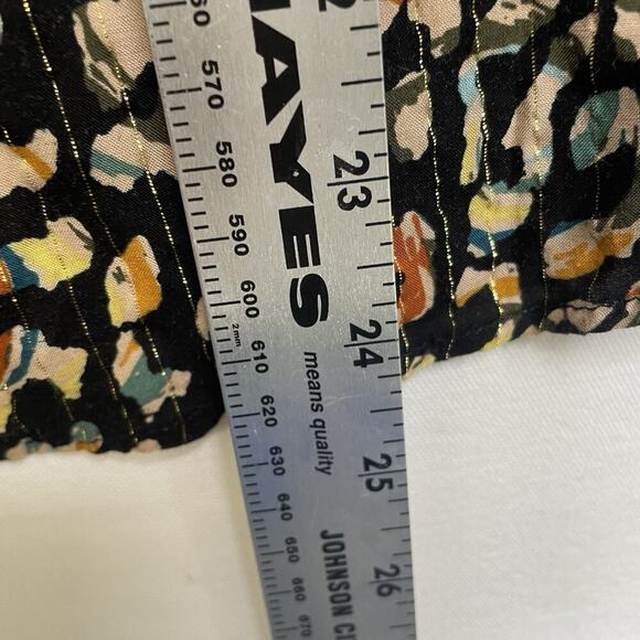 Jane and Delancey Blouse SZ XL Button Down Boho Abstract Gold MetallicThread - Picture 10 of 14